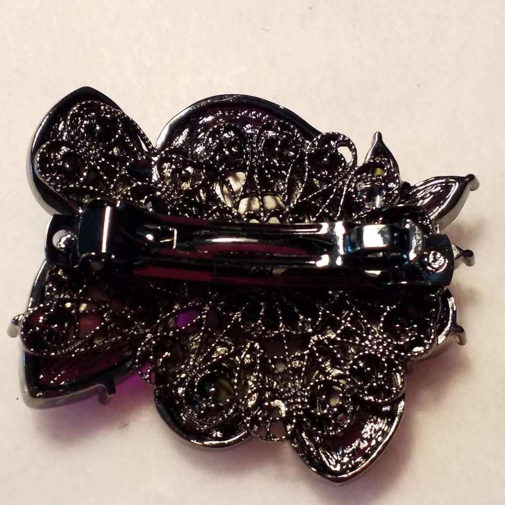Multi-color Rhinestone Hair Brooch - Picture 3 of 5